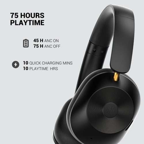 Audífonos Hires Wireless Noise Cancelling Híbrido Oneodio-a5 Negro