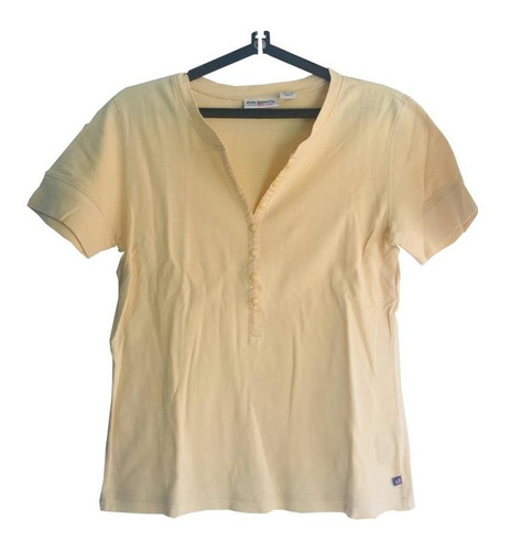 Remera De Algodón Amarillo Suave Botones Polo Ralph Lauren