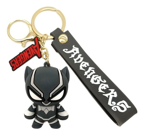 Llavero Goma Pantera Negra Chibi Avengers 06 - Distribuidora