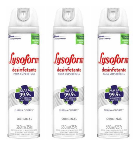 Lysoform Desinfetante Original 360ml (kit C/03)