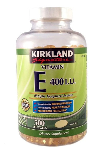 Vitamina E 400iu Kirkland X 500 Softgels