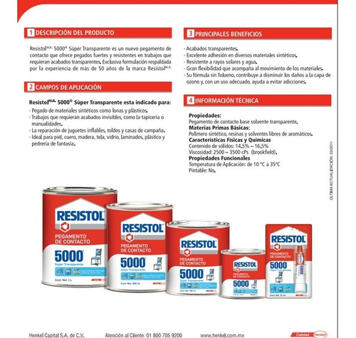 Pegamento Transparente Resistol 5000 1888918 21ml 15201810