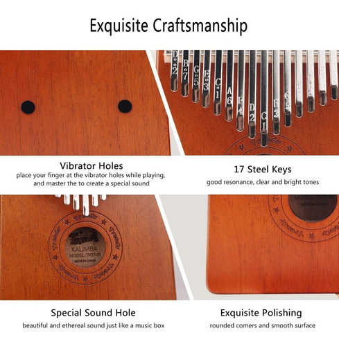 Kalimba, El Dedo Pulgar Piano17 Clave De Piano Instrumento