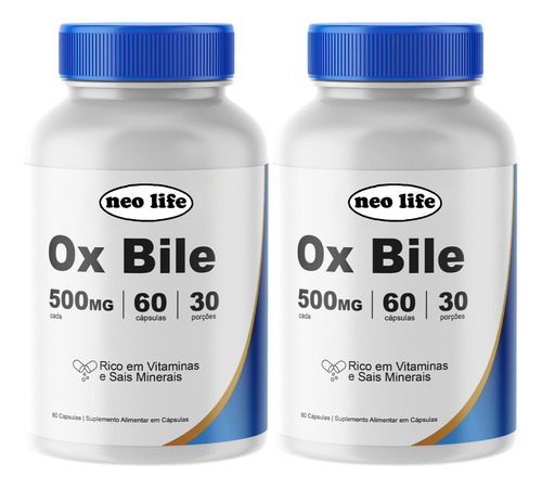 2x Ox Bile 60 Caps Original - Envio Rápido - Loja Oficial Chega Amanha