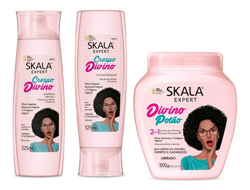 Skala Divino Potao Shampoo + Acondicionador + Mascara Rulos