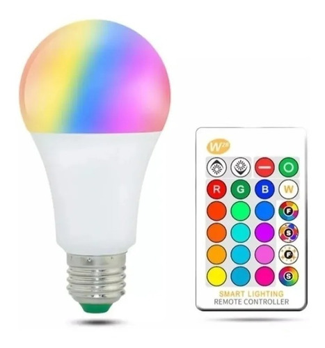 Ampolleta Led E27 Rgb 12w Control Remoto Colores Tiktok