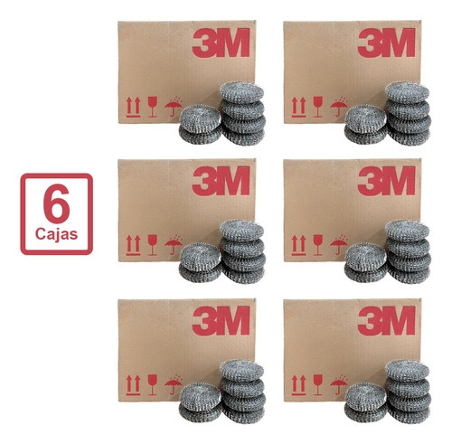 Fibra De Acero Inoxidable 3m Scotch-brite P-10 6 Cajas