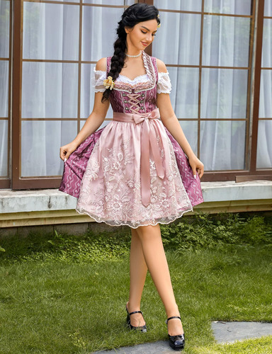 Glorystar Vestido Dirndl Alemán Para Mujer Tradicional Cerve