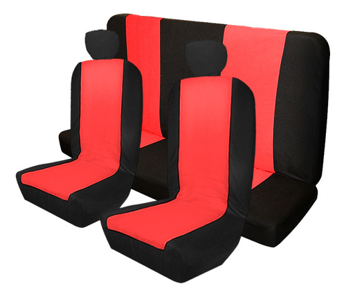 Cubre Asiento Univ. Rojo/negro Completo Poliester