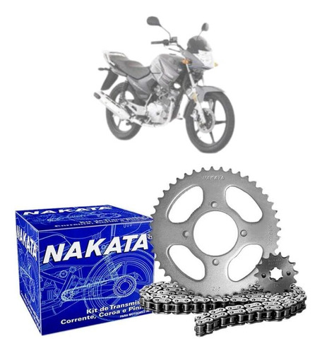 Kit Relação Transmissão Nakata Yamaha Ybr 125 Factor 2003-16