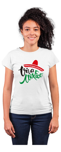 Blusa Playera Viva México Sombrero Mexicano Mujer