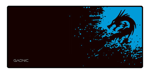 Mousepad Antideslizante Xl Gamer Negro 40x90cm Color Azul Diseño impreso Dragón
