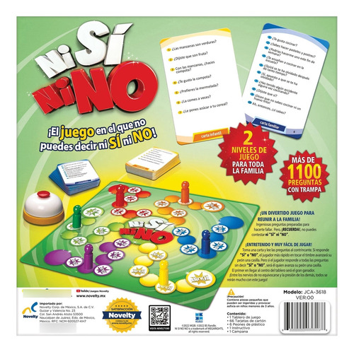 Novelty Corp Ni Si Ni No, Juego De Mesa, Juegos Clsicos Y Tr