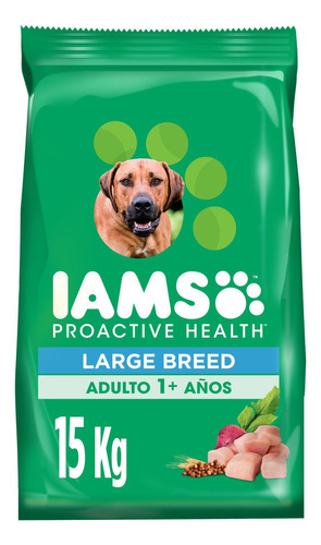 Iams Alimento Seco Perro Adulto Raza Grande Pollo 15kg