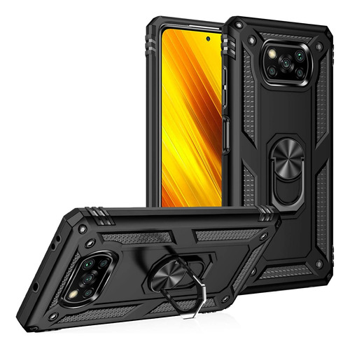 Funda Para Xiaomi Poco X3 Pro Anillo Magnetico + Cristal 21d