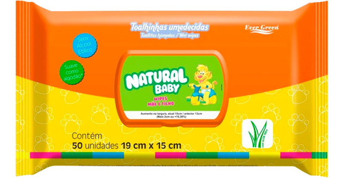 Toalha Lenços Umedecidos Natural Baby 50 Unidades