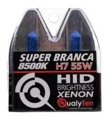 Lampada Qualyten H7 55w 8500k Super Branca Estilo Xenon Par