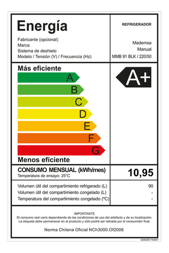 Frigobar Mademsa Mmb91 Negro 90l