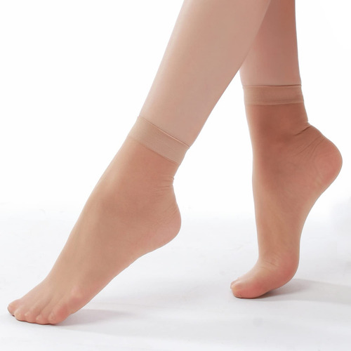 12 Pares De Calcetines Tobilleros Transparentes Para Mujer