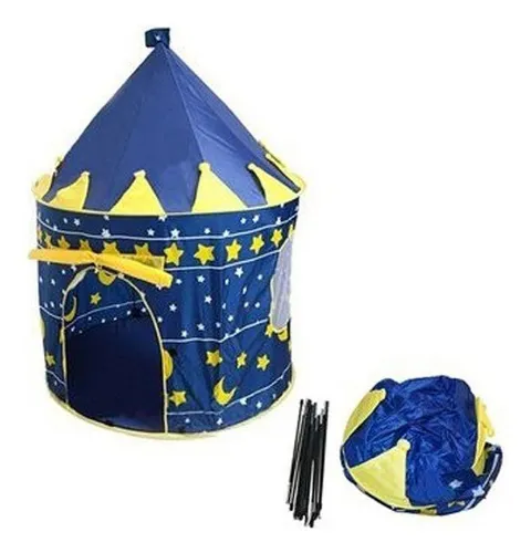 Castillo Carpa Mágico Niños Portátil Plegable Divertido Color Azul
