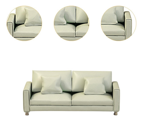 Sofá Para Casa De Muñecas 1:12, Sofá Doble Verde