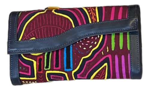 Billetera Cartera Mola Y Cuero Para Mujer Artesaníascolombia