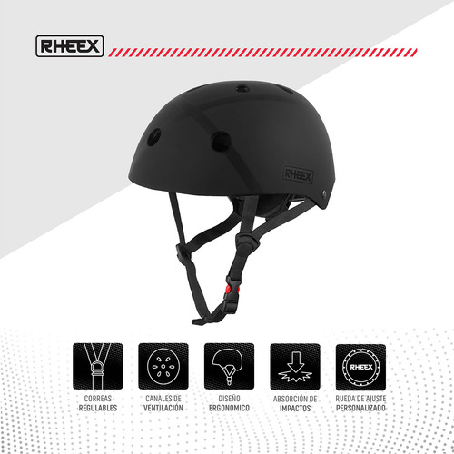 Casco Regulable Versatil Certificado Para Bici Skate Rollers Negro S
