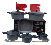 Comprar Nuevo Juego De Ollas Con Sarten Cuadrada Valeska 11 Pcs