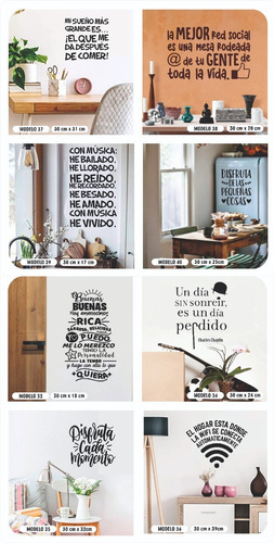Imagen 10 de 10 de Vinilo Decorativo Frases Pared Vidrio Heladera Espejo Puerta