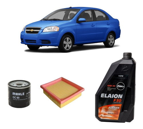 Kit 2 Filtros Chevrolet Aveo Y Elaion 10w40 X4 Litros