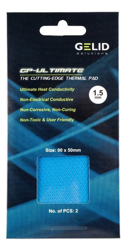 2x Pads Térmicos Gelid Gp-ultimate Tp-vp04-c 90x50x1,5mm 15w/mk Color Gris