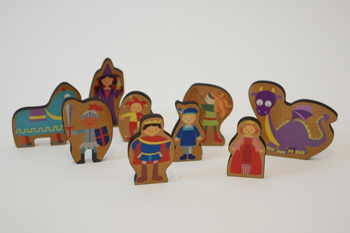 Imagen 6 de 10 de Castillo Madera Juego Infantil Figuras Medievales Niños