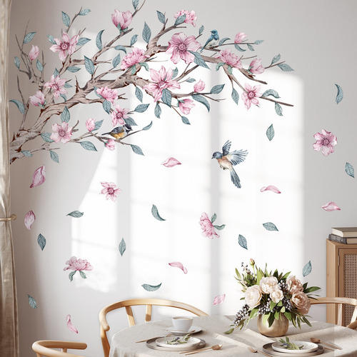 Adhesivos De Pared J Fresh Branches Con Pájaros Y Flores Par
