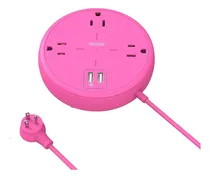 Comprar Regleta De Enchufes Rosa Con Puertos Usb, Cable De Extensión