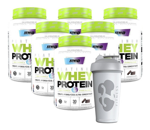 Premium Whey Protein 6 X 2 Lb  + Vaso - Star Nutrition