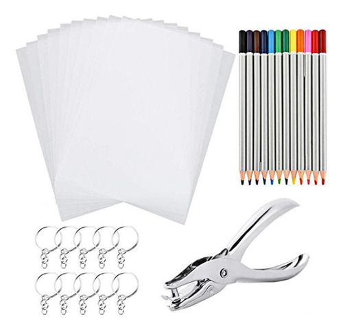 33pcs Shrink Plastic Paper Kit Diy Shrink Art Paper Kit .