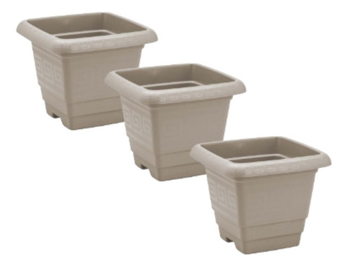 Kit X 3 Maceta Cuadrada Jardineria 2.1 Litros 17x17x14cm