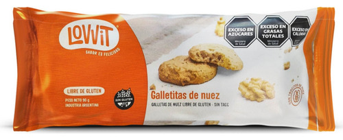 Galletitas De Nuez Lovvit Dulces Sin Tacc Paquete 90g X3