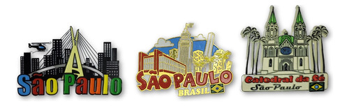 Imã Geladeira Pontos Turísticos De São Paulo 3 Unid Souvenir