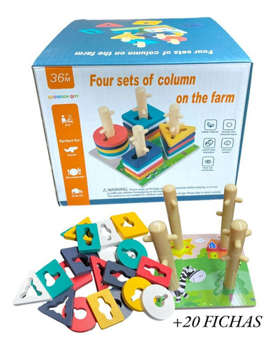 Juego Didáctico Encajable De Figuras Geométricas Multi Color