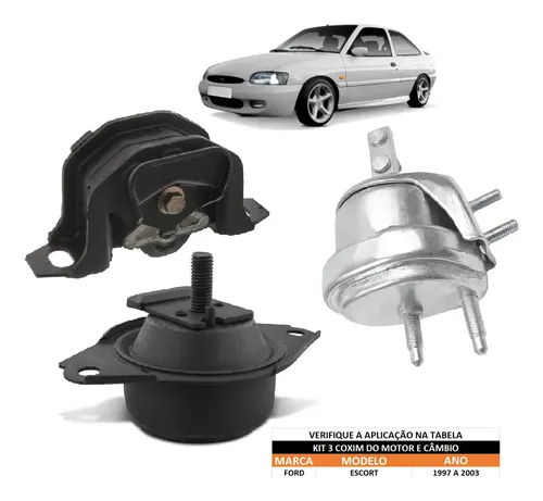 3 Coxim Motor Cambio Ford Escort Zetec 2000 2001 2002 2003