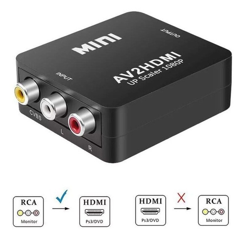 Mini Adaptador Rca, Av Audio Y Video A Hdmi 