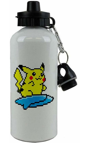 Botella Aluminio Hoppy Doble Tapa Pokemon Pikachu Ar4