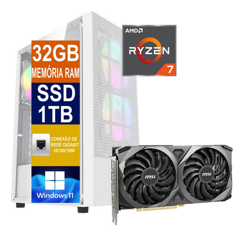 Pc Gamer Ryzen 7 5700x Ssd 1tb 32gb Ddr4 Rtx 3060 12gb B550m