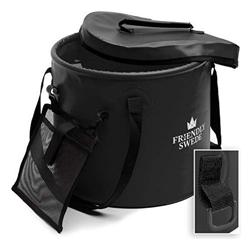 The Friendly Swede Cubo Plegable Con Tapa, Cubo Plegable Par