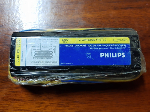 Balasto Magnético De Arranque Rápido Philips 2 Lámparas 120v