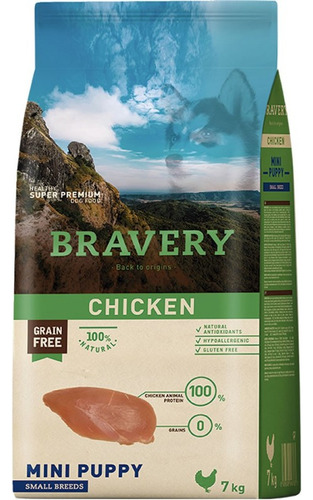 Bravery Chicken Para Cachorro Pequeño 7 Kg Saco