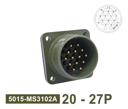 Kit Conector Circular 14 Pin Macho Hembra Serie Militar 5015