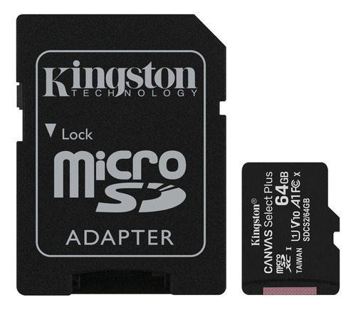 Cartão Memória Micro Sd Kingston 64gb Microsd 100mbs E Adapt