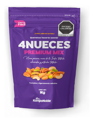 Mix De Frutos Secos 1 Kg Kamponoble Nueces Surtidas Con Sal